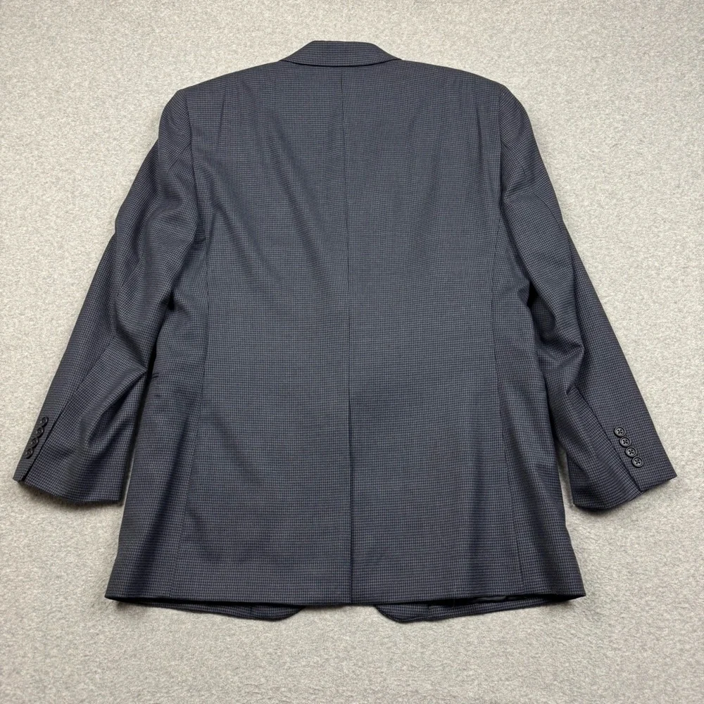 Jos. A. Bank Navy Houndstooth Blazer Jacket Sport Coat 10%‎ Wool Mens 44L
